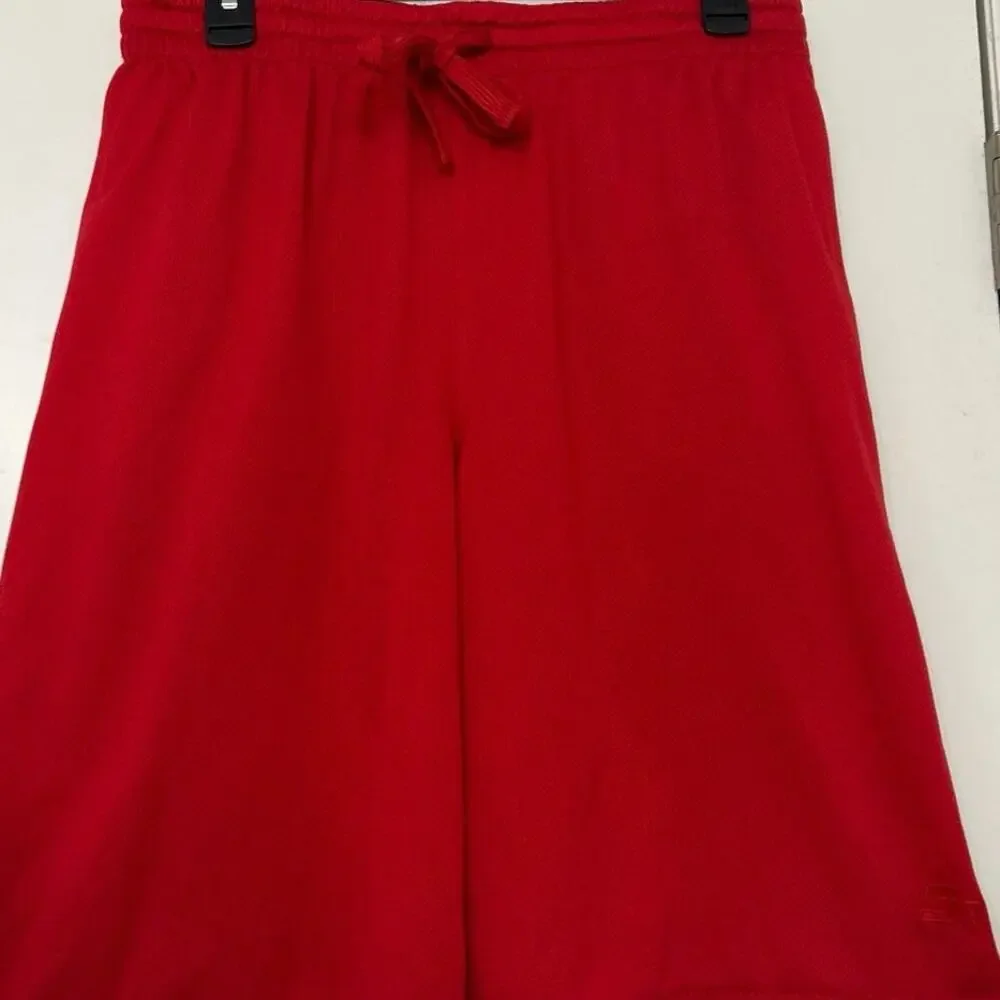 Vtg Y2K Starter Baggy Long Shiny Reversible Basketball Shorts Red Black Mesh M